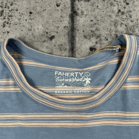 NWOT Fatherly Sunwashed Stripe T-Shirt Size L CCs-Coast Coral Stripe MKS2517 - Picture 5 of 8